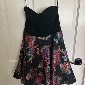 Floral Strapless Dress Corset Top